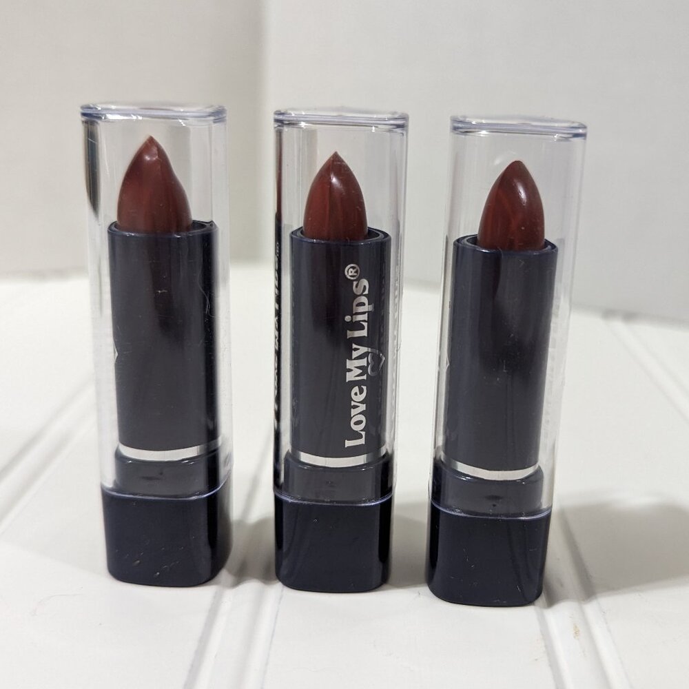 Love My Lips Bari Discontinued Lip Stick Frosted Cocoa Bean Maroon Deep Red 3 Ne